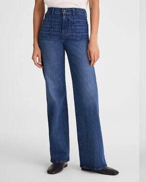 Madewell The Emmy Wide Leg Jean Pelion Wash Patch Pocket 28 Petite NY008 NWT
